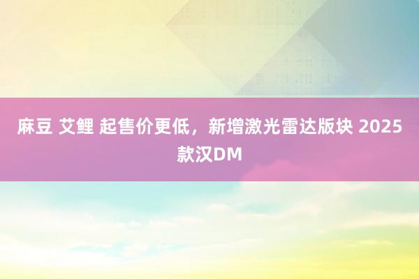 麻豆 艾鲤 起售价更低，新增激光雷达版块 2025款汉DM