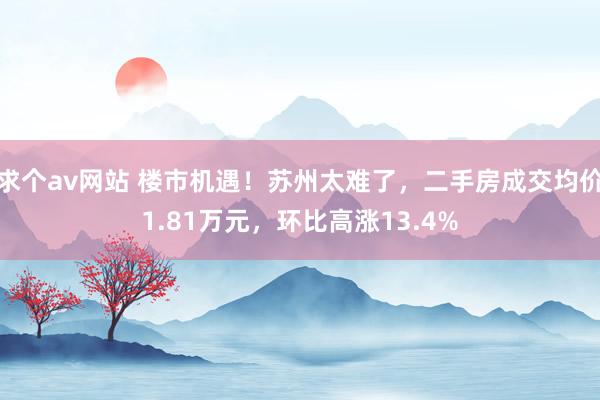 求个av网站 楼市机遇！苏州太难了，二手房成交均价1.81万元，环比高涨13.4%