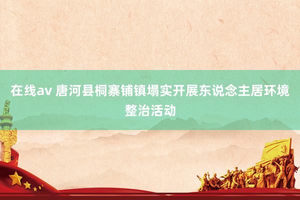 在线av 唐河县桐寨铺镇塌实开展东说念主居环境整治活动