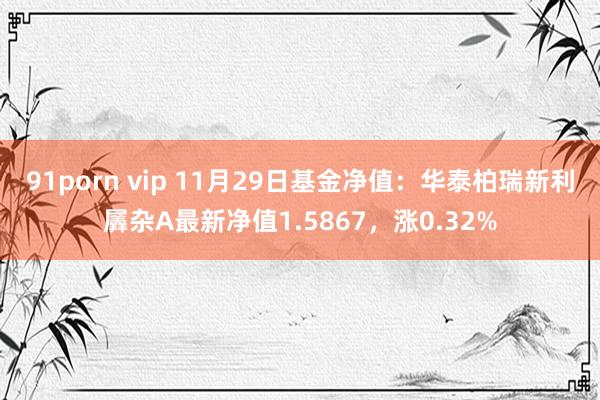 91porn vip 11月29日基金净值：华泰柏瑞新利羼杂A最新净值1.5867，涨0.32%