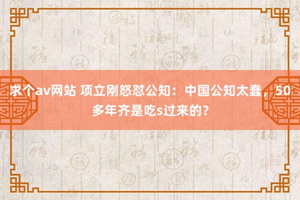 求个av网站 项立刚怒怼公知：中国公知太蠢，50多年齐是吃s过来的？