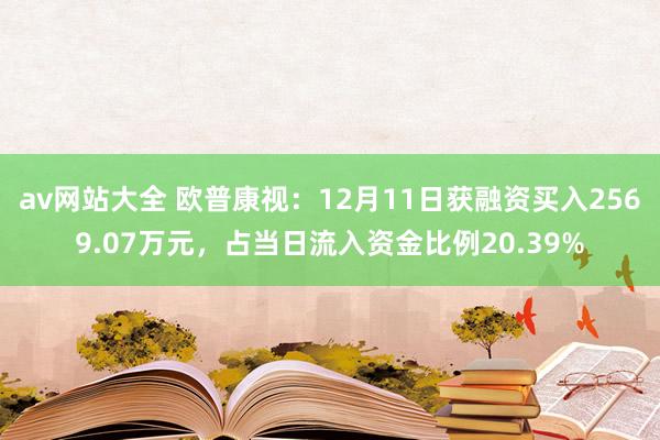 av网站大全 欧普康视：12月11日获融资买入2569.07万元，占当日流入资金比例20.39%