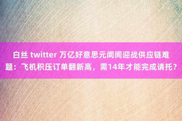白丝 twitter 万亿好意思元阛阓迎战供应链难题：飞机积压订单翻新高，需14年才能完成请托？