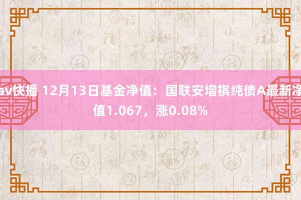 av快播 12月13日基金净值：国联安增祺纯债A最新净值1.067，涨0.08%