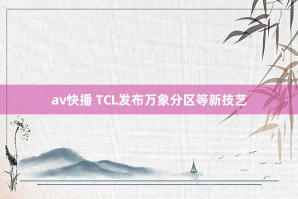 av快播 TCL发布万象分区等新技艺