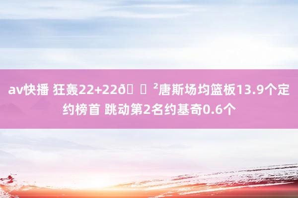 av快播 狂轰22+22😲唐斯场均篮板13.9个定约榜首 跳动第2名约基奇0.6个