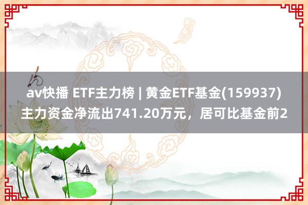 av快播 ETF主力榜 | 黄金ETF基金(159937)主力资金净流出741.20万元，居可比基金前2