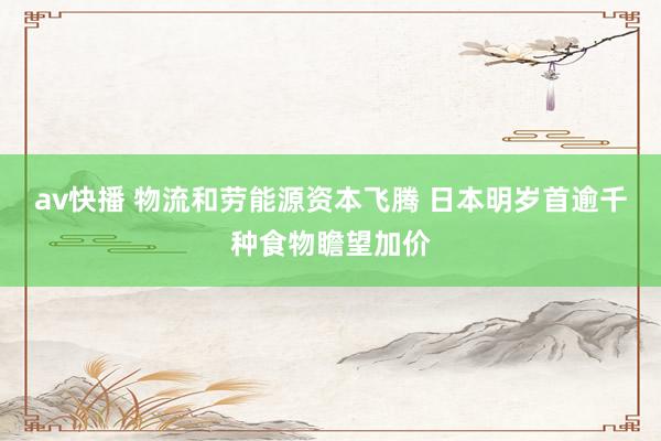 av快播 物流和劳能源资本飞腾 日本明岁首逾千种食物瞻望加价