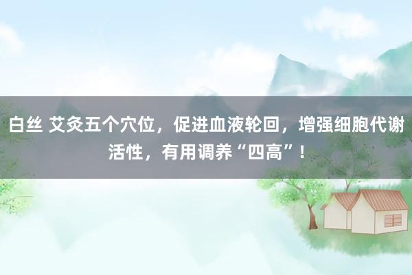白丝 艾灸五个穴位，促进血液轮回，增强细胞代谢活性，有用调养“四高”！