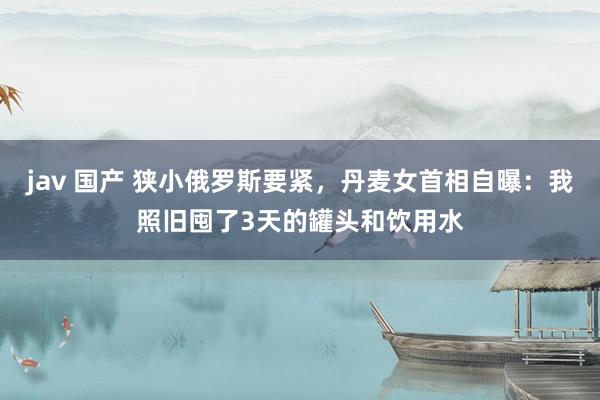 jav 国产 狭小俄罗斯要紧，丹麦女首相自曝：我照旧囤了3天的罐头和饮用水