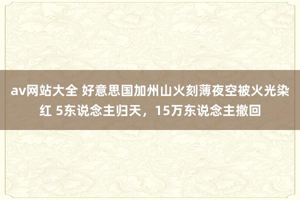 av网站大全 好意思国加州山火刻薄夜空被火光染红 5东说念主归天，15万东说念主撤回