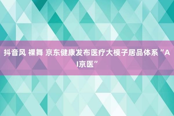 抖音风 裸舞 京东健康发布医疗大模子居品体系“AI京医”