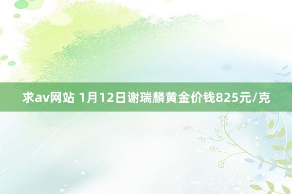 求av网站 1月12日谢瑞麟黄金价钱825元/克