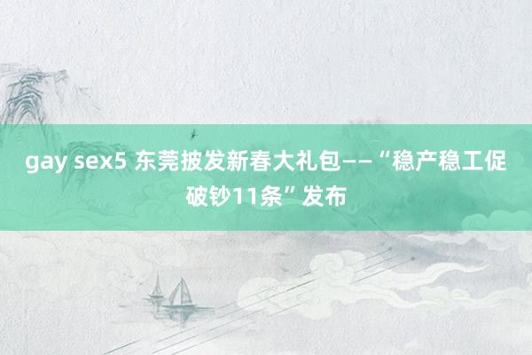 gay sex5 东莞披发新春大礼包——“稳产稳工促破钞11条”发布
