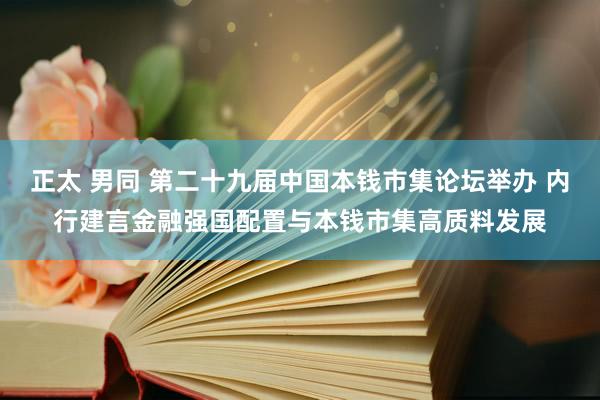正太 男同 第二十九届中国本钱市集论坛举办 内行建言金融强国配置与本钱市集高质料发展