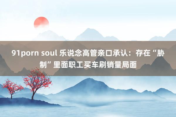 91porn soul 乐说念高管亲口承认：存在“胁制”里面职工买车刷销量局面