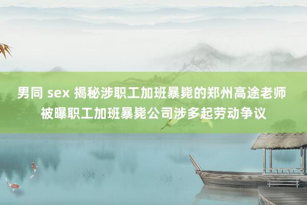 男同 sex 揭秘涉职工加班暴毙的郑州高途老师 被曝职工加班暴毙公司涉多起劳动争议