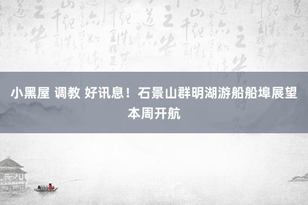 小黑屋 调教 好讯息！石景山群明湖游船船埠展望本周开航