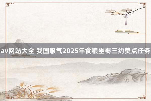 av网站大全 我国服气2025年食粮坐褥三约莫点任务