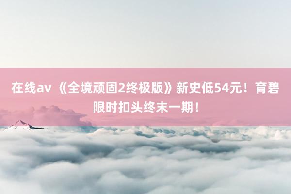 在线av 《全境顽固2终极版》新史低54元！育碧限时扣头终末一期！