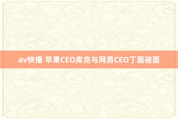 av快播 苹果CEO库克与网易CEO丁磊碰面