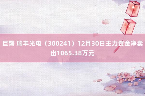 巨臀 瑞丰光电（300241）12月30日主力资金净卖出1065.38万元