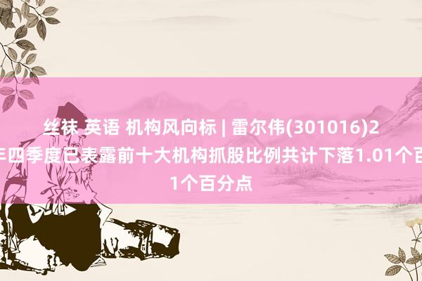 丝袜 英语 机构风向标 | 雷尔伟(301016)2024年四季度已表露前十大机构抓股比例共计下落1.01个百分点