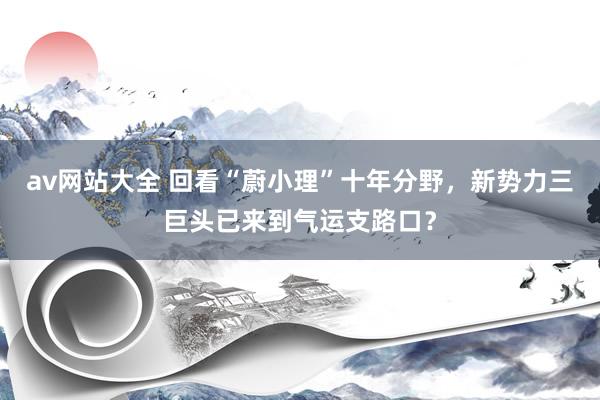 av网站大全 回看“蔚小理”十年分野，新势力三巨头已来到气运支路口？