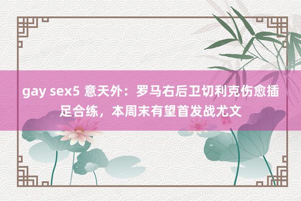 gay sex5 意天外：罗马右后卫切利克伤愈插足合练，本周末有望首发战尤文