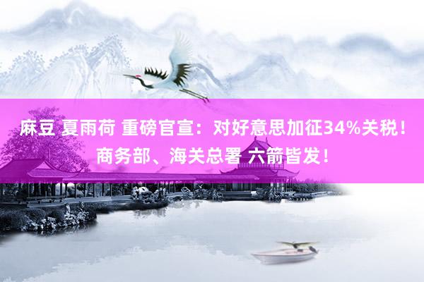 麻豆 夏雨荷 重磅官宣：对好意思加征34%关税！商务部、海关总署 六箭皆发！