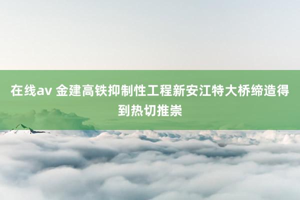在线av 金建高铁抑制性工程新安江特大桥缔造得到热切推崇