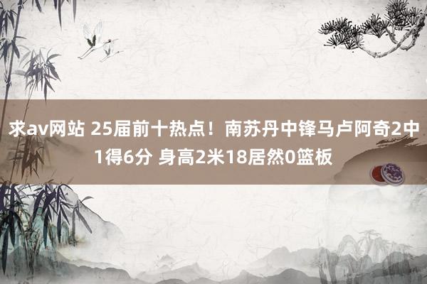 求av网站 25届前十热点！南苏丹中锋马卢阿奇2中1得6分 身高2米18居然0篮板