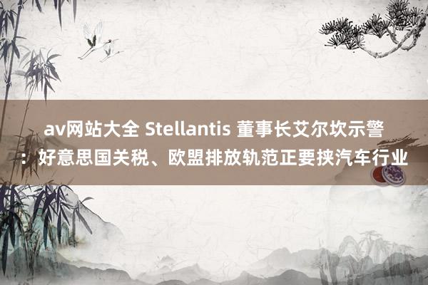 av网站大全 Stellantis 董事长艾尔坎示警：好意思国关税、欧盟排放轨范正要挟汽车行业