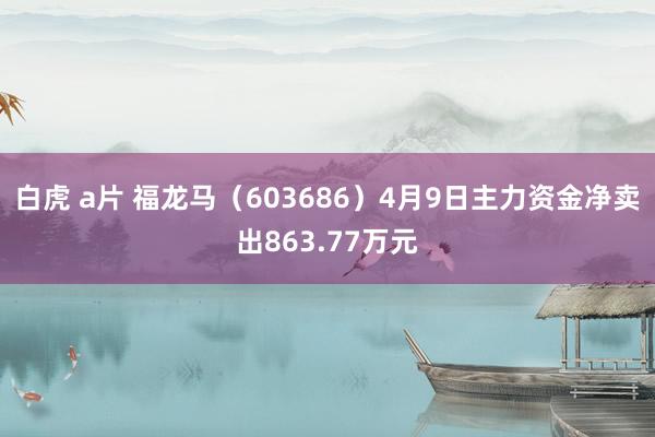 白虎 a片 福龙马（603686）4月9日主力资金净卖出863.77万元