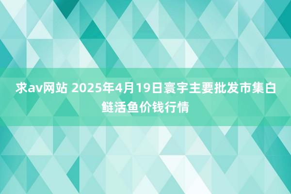 求av网站 2025年4月19日寰宇主要批发市集白鲢活鱼价钱行情