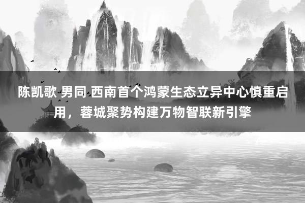 陈凯歌 男同 西南首个鸿蒙生态立异中心慎重启用，蓉城聚势构建万物智联新引擎