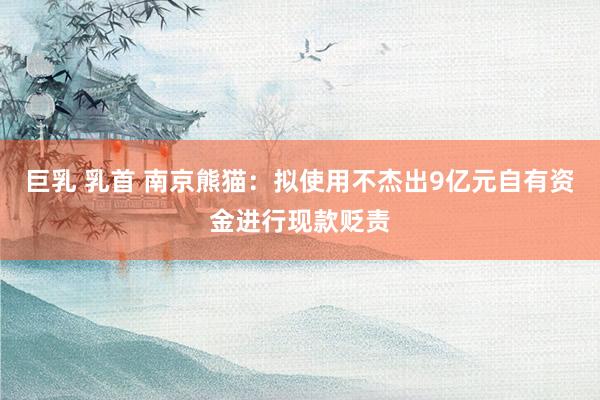 巨乳 乳首 南京熊猫：拟使用不杰出9亿元自有资金进行现款贬责
