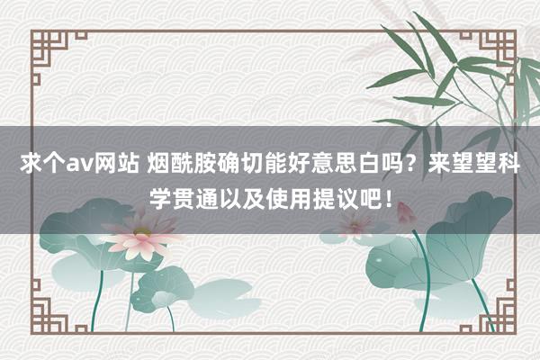 求个av网站 烟酰胺确切能好意思白吗？来望望科学贯通以及使用提议吧！