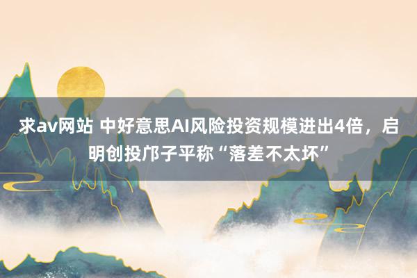 求av网站 中好意思AI风险投资规模进出4倍，启明创投邝子平称“落差不太坏”